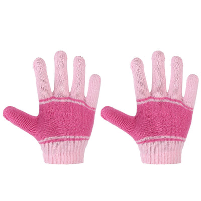3 Pcs Kids Winter Hat Gloves Scarf Set, Girls Boys Toddler Knit Beanie Hat Scarf Gloves Set, Neck Warmer Mittens Fleece Lined Set, Pink