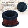 2 Pieces Winter Hat Winter Scarf for Men Warm Beanie Hat Scarf Set Knit Hat & Circle Scarf with Fleece Lining Thick Knit Skull Cap - Red