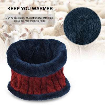 Vbiger Kids Warm Knitted Beanie Hat and Circle Scarf Set - Hats