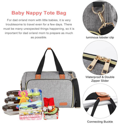 Vbiger Large Nappy Tote Bag Maternity Diaper Shoulder Bag Insulated Bag for Mom Dad - Backpacks