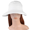 Vbiger New Detachable Sunbonnet for Outdoors Sport Foldable Visor with Zipper and Huge Bongrace - White - Hats