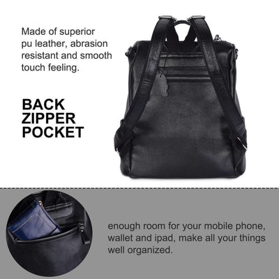 Vbiger Real Leather Backpack Large Capacity Tote Shoulder Messenger Bag for Women - Backpacks