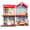 Toys Dollhouse for 3-8 Years Girls | 113 Pcs 2-Level DIY Doll House Playset Toy with Sweet Fashion Dolls & 4 Rooms & Furniture Home Decoration & LED Light for Kids Toddlers Gift