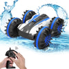 2.4G RC Car Boat Land Water RC Stunt Car Double Sided Remote Control Off-road Vehicle Amphibious RC Racing Car with 360° Rotation, Blue