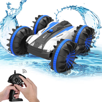 RC Car Toys for 5-12 Year Old Boys, Amphibious Remote Control Car for Kids 2.4 GHz RC Stunt Car for Boys Girls 4WD Off Road Monster Truck Christmas Birthday Gifts Remote Control Boat Beach Toy