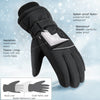 Vbiger Kids Ski Snow Gloves Cold Weather Gloves, Winter Gloves Anti-Slip Waterproof Windproof Thermal Fleece with Grip Suitable for Kids Between 10-12 Years Old, Black