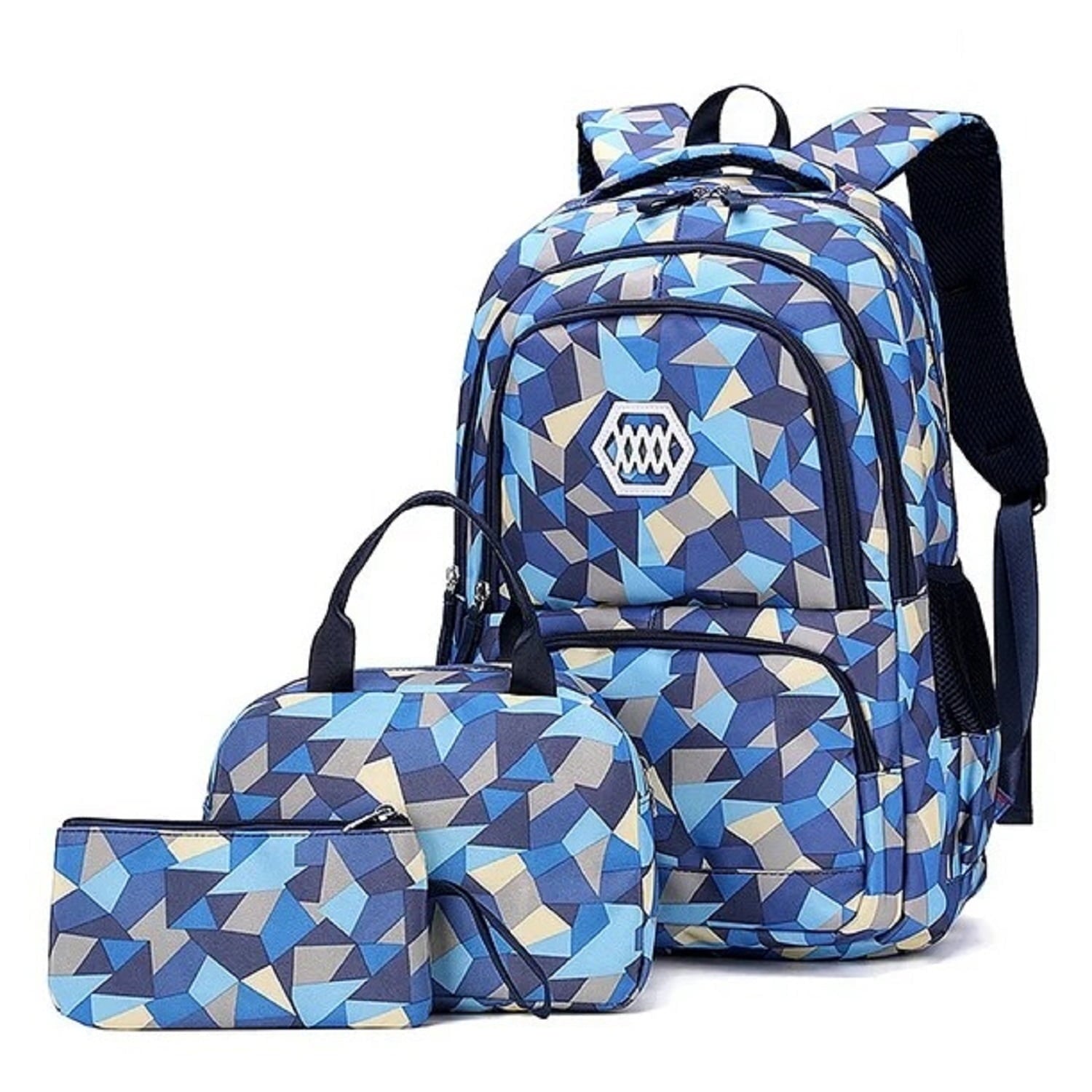 Vbiger School Backpack for Teen Boys Girls Nylon Bag Student Backpack Shoulder Bag with Lunch Bag