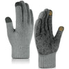 Knitted Warm Winter Gloves: Full Finger Gloves Cold Weather Gloves with Anti-slip Palm and Elastic Cuffs