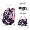 3 Pieces School Backpack 3-in-1 Student Shoulder Bags Set Adorable Student Book Bag Trendy Backpack, Lunch Tote Bag and Pencil Case for Students between 7-16 Years Old, Black