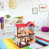 Toys Dollhouse for 3-8 Years Girls | 113 Pcs 2-Level DIY Doll House Playset Toy with Sweet Fashion Dolls & 4 Rooms & Furniture Home Decoration & LED Light for Kids Toddlers Gift