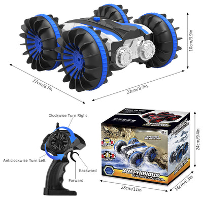 RC Car Toys for 5-12 Year Old Boys, Amphibious Remote Control Car for Kids 2.4 GHz RC Stunt Car for Boys Girls 4WD Off Road Monster Truck Christmas Birthday Gifts Remote Control Boat Beach Toy