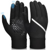 Winter Gloves Touch Screen Gloves Cold Weather Gloves with Anti-slip Palm and Thickened Fleece Lining, Black