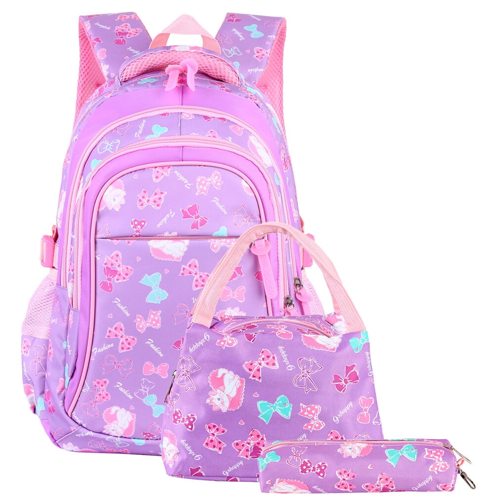 Vbiger Kids Backpack 3 in 1 School Backpack for Girls and Boys Bookbag with Lunch Bag/Pencil Case