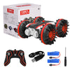 Mini RC Stunt Car Remote Control Car 4WD Amphibious 2.4GHz Double Sided 360° Rotating for Kids, Red