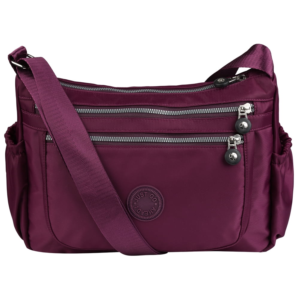 Vbiger Women Shoulder Bags Waterproof Crossbody Bag Multiple Pockets Casual Handbag, Purple-B