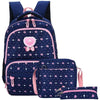 Vbiger School Backpack for Girls: 3 in 1 Schoolbag with 2 Mini Bags, Cross-Body Bag and Money Pouch for Students Between 7-16 Years Old, Dark Blue