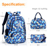 School Bag Shoulder Bag Large Capacity Travel Bag with Lunch Bag, Pencil Bag, Blue