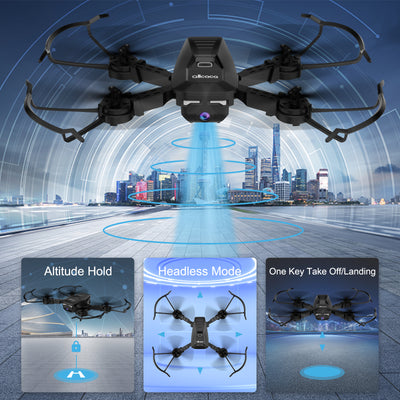 RC Drone with 1080P Camera for Kids Adults Beginner – RC Foldable Quadcopter with Four-Way Obstacle Avoidance, Waypoint Fly, Altitude Hold, 360° flips stunt, Headless Mode