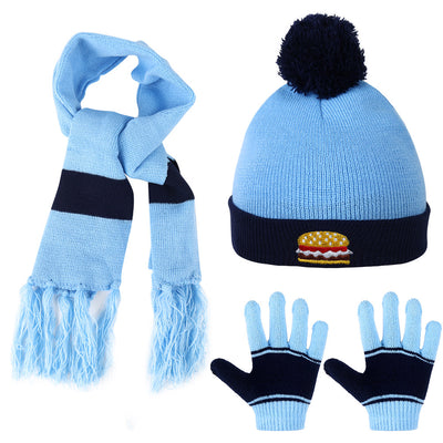 3 Pcs Kids Winter Hat Gloves Scarf Set Girls Boys Toddler Knit Beanie Vbiger