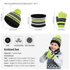 3 Pcs Boys Girls Beanie Hat and Glove Scarf Set, Kids Winter Hat Winter Scarf Winter Gloves Set Winter Warm Knitted Set with Fleece Lining for Autumn, Winter, Green