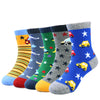 Vbiger Toddler Boys Cotton Socks Little Boys Cute Cartoon Pattern Socks Dual Defense Cushion Comfort Socks for 3-5 Years Old Boys - 5 Pairs