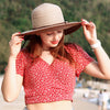 Vbiger Womens Beach Sun Hats Straw Hat Wide Brim UPF 50 Summer Travel Hat Foldable Packable Roll-up Floppy Beach Hats for Women - Brown