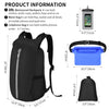 Vbiger Waterproof Dry Bags Set of 3 with Cellphone Bag Waist Bag, 20 Ltr Floating Dry Backpack Compression Sacks for Swimming, Kayak, Rafting and Boating, Black