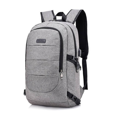 Vbiger Large-capacity Student Backpack Outdoor Backpack with USB Charging Port, Grey