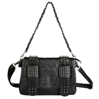 Vbiger PU Leather Shoulder Bag Trendy Cross-body Bag Delicate Rivet Decoration