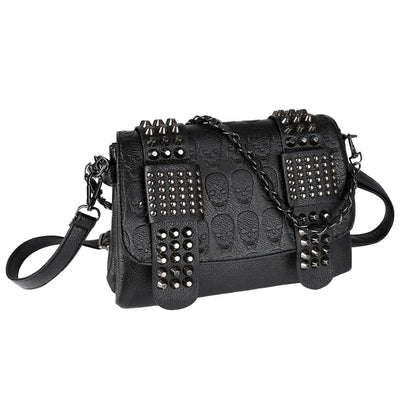 Vbiger PU Leather Shoulder Bag Trendy Cross-body Bag Delicate Rivet Decoration