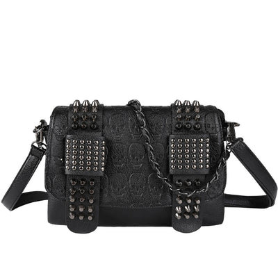 Vbiger PU Leather Shoulder Bag Trendy Cross-body Bag Delicate Rivet Decoration