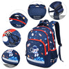 Vbiger Boys Backpack - 3-in-1 Lightweight Durable School Backpack Shoulder Bag Teenager Bag Set with Insulated Lunch Bag & Pencil Bag - Blue