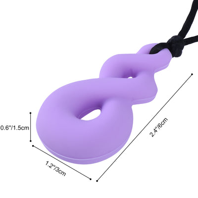 2 Pcs Chewing Necklace Teething Toys Calming Chewelry Chew Necklace, Suitable for Autism and Oral Motor Special Needs Kids, Purple and Blue