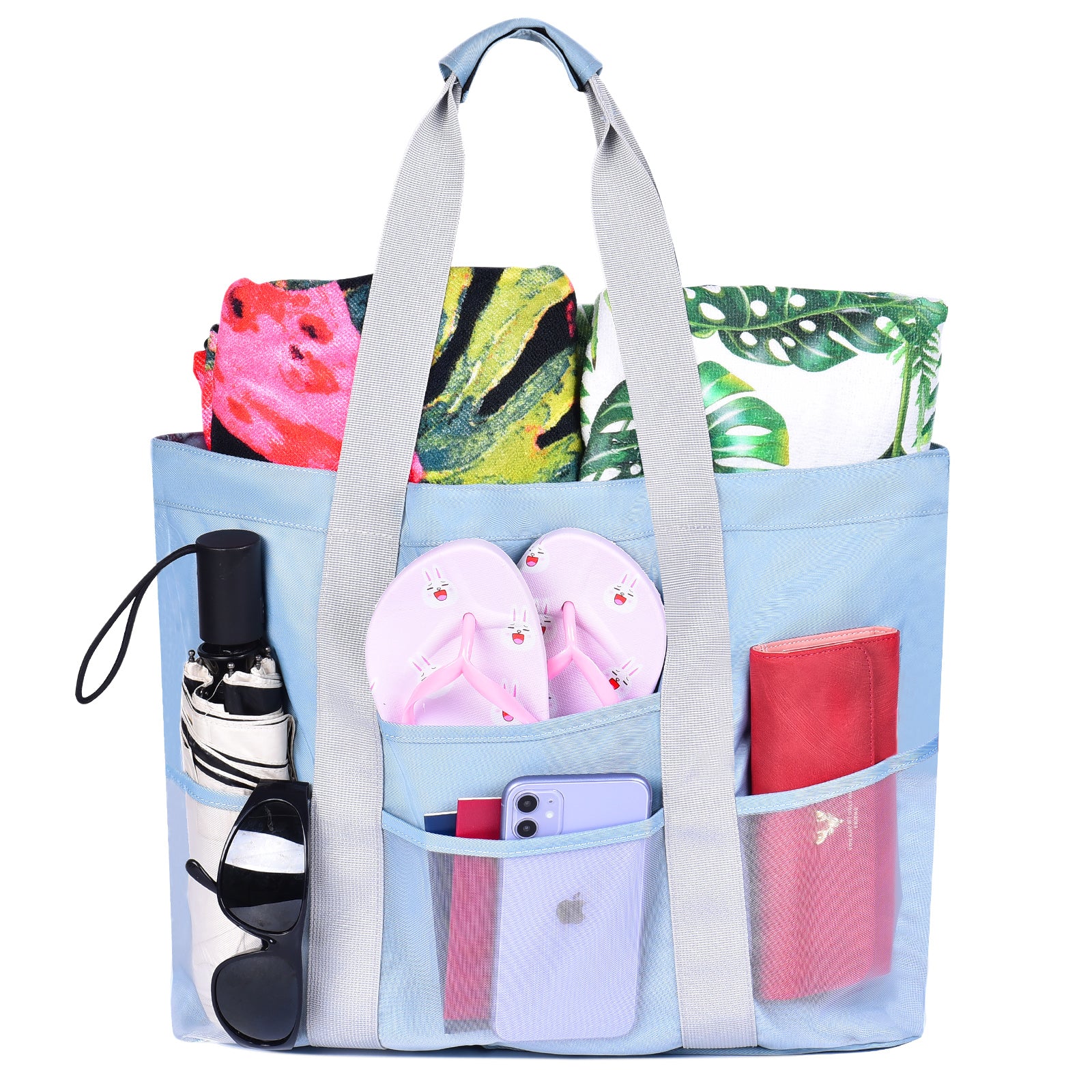 Beach bag with side pockets Clearance