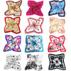 12pcs Women Small Square Satin Scarf Mixed Neck Head Scarf Set 19.7 x 19.7 inches