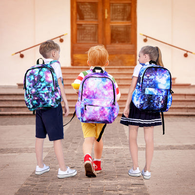 Vibger School Backpack Set Star School Bag with Laptop & Pencil Bag Fashionable & Practical School Bag for Girls and Boys - Blue