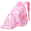 Vbiger 3-in-1 Student Shoulder Bags Set Trendy Backpack Lunch Tote Bag and Pencil Case - Pink - Backpacks