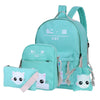 Vbiger 4-in-1 Shoulder Bags Casual Student Daypack for Teenage Girls Cute Cat Pattern - Light Green - Bag