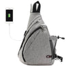 Vbiger Canvas Sling Backpack USB Rechargeable Chest Bag - Bag