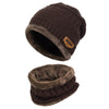 Vbiger Kids Warm Knitted Beanie Hat and Circle Scarf Set - Coffee - Hats