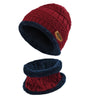 Vbiger Kids Warm Knitted Beanie Hat and Circle Scarf Set - Red - Hats