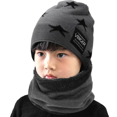 Vbiger Kids Winter Knitted Hat And Infinity Scarf Set 2 Pieces Warm Winter Knitted Set - Hats