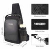 Vbiger Men Cross-body Bag Chest Bag Shoulder Bag with USB Charging Port Black - Bag