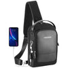 Vbiger Men Cross-body Bag Chest Bag Shoulder Bag with USB Charging Port Black - Bag