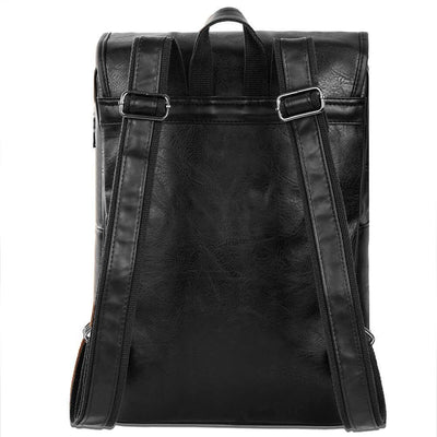 Vbiger Men Vintage PU Leather Backpack Laptop Backpack School Book bag for Men - Backpacks