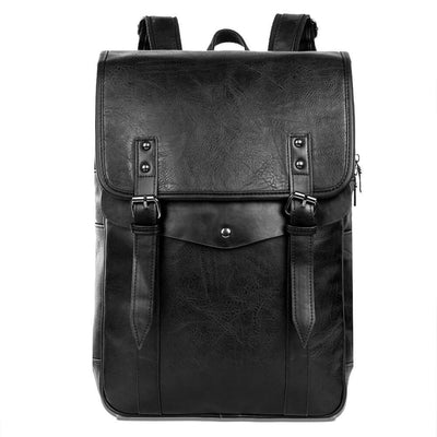 Vbiger Men Vintage PU Leather Backpack Laptop Backpack School Book bag for Men - Backpacks