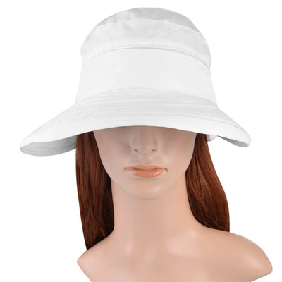 Vbiger New Detachable Sunbonnet for Outdoors Sport Foldable Visor with Zipper and Huge Bongrace - White - Hats