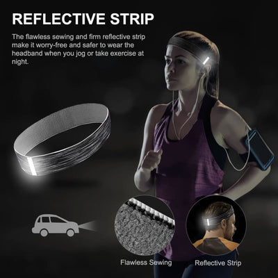 Vbiger Sports Headband Stretchy Sweatbands Workout Headbands for Running Training Yoga 3-Pack - Hats