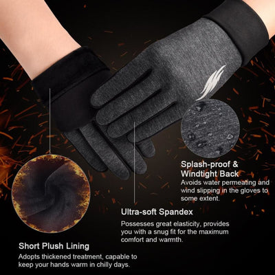Vbiger Thickened Winter Gloves Warm Touch Screen Gloves Anti-slip Cycling Gloves - Gloves