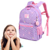 Vbiger Trendy Printing School Bag Casual Outdoor Daypack for Primary School Students Exquisite Printing and Pompon Decor - Backpacks